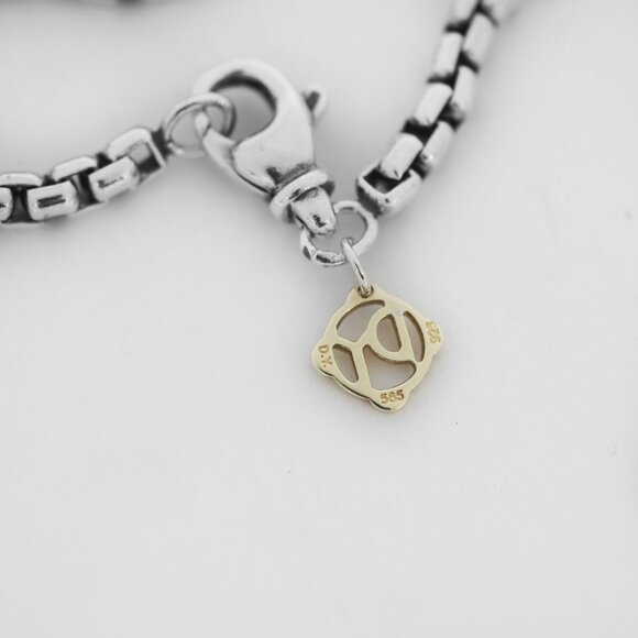 David Yurman 925 Silver Labyrinth Onyx and Diamond Pendant Necklace - Picture 5 of 6